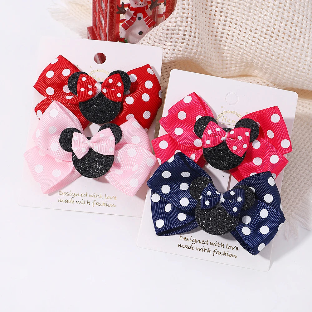 Polka Dot Bow Hair Clips - infant2eleven