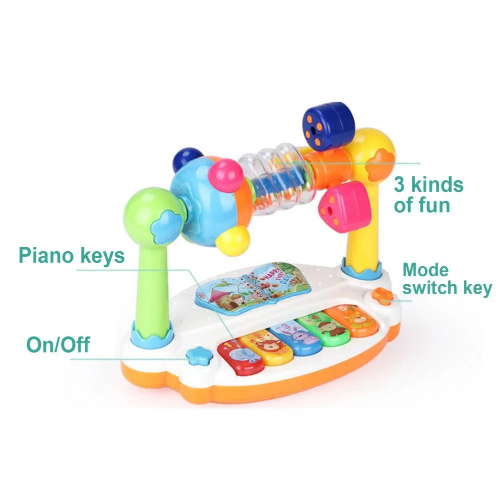 Rotating Music Piano Keyboard With Light Sound - infant2eleven