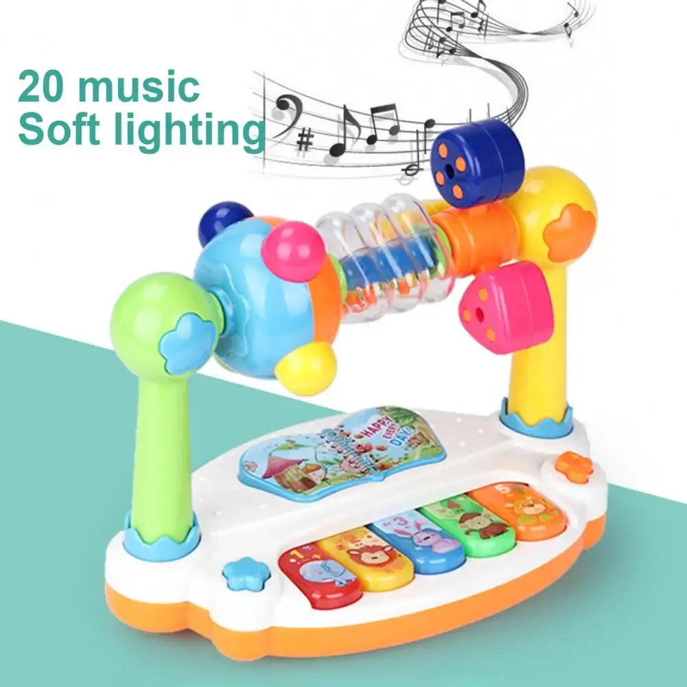 Rotating Music Piano Keyboard With Light Sound - infant2eleven