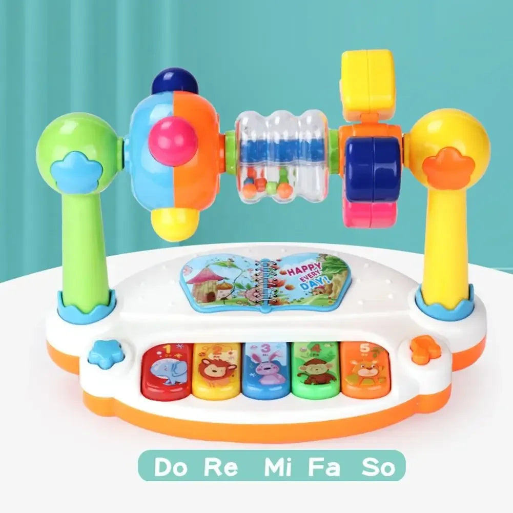 Rotating Music Piano Keyboard With Light Sound - infant2eleven