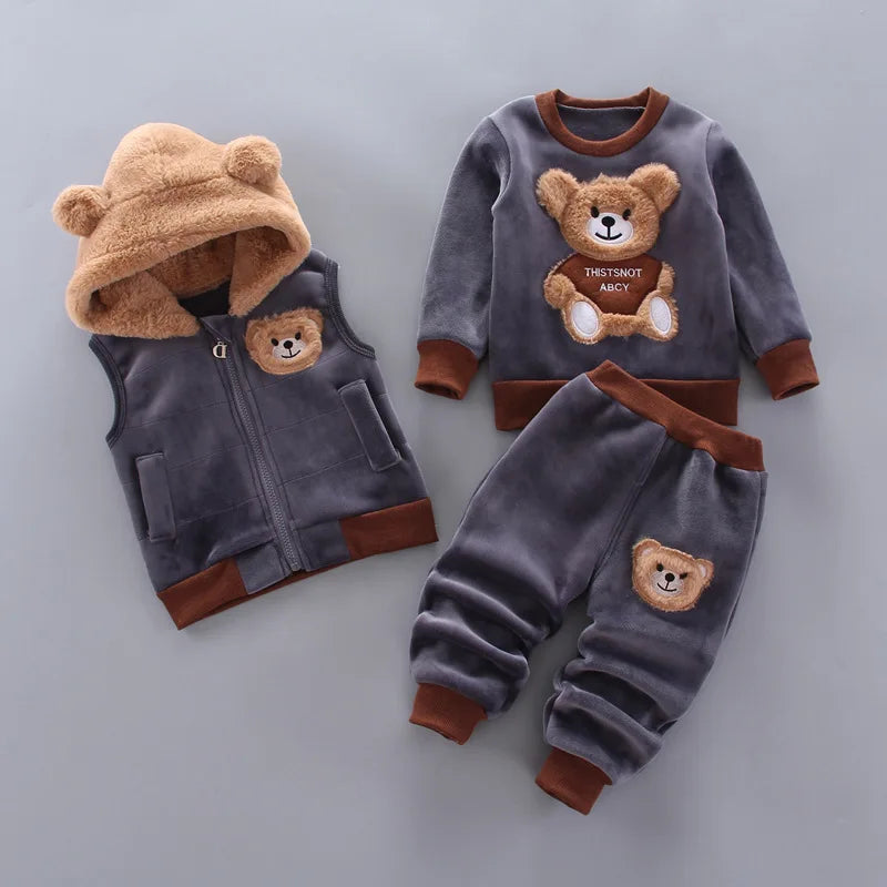 Kids Warm Fleece 3PCS Outfit ( With Characters ) - infant2eleven