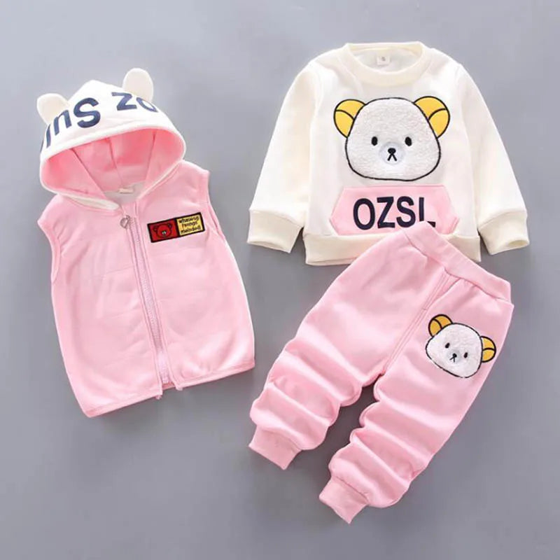 Kids Warm Fleece 3PCS Outfit ( With Characters ) - infant2eleven