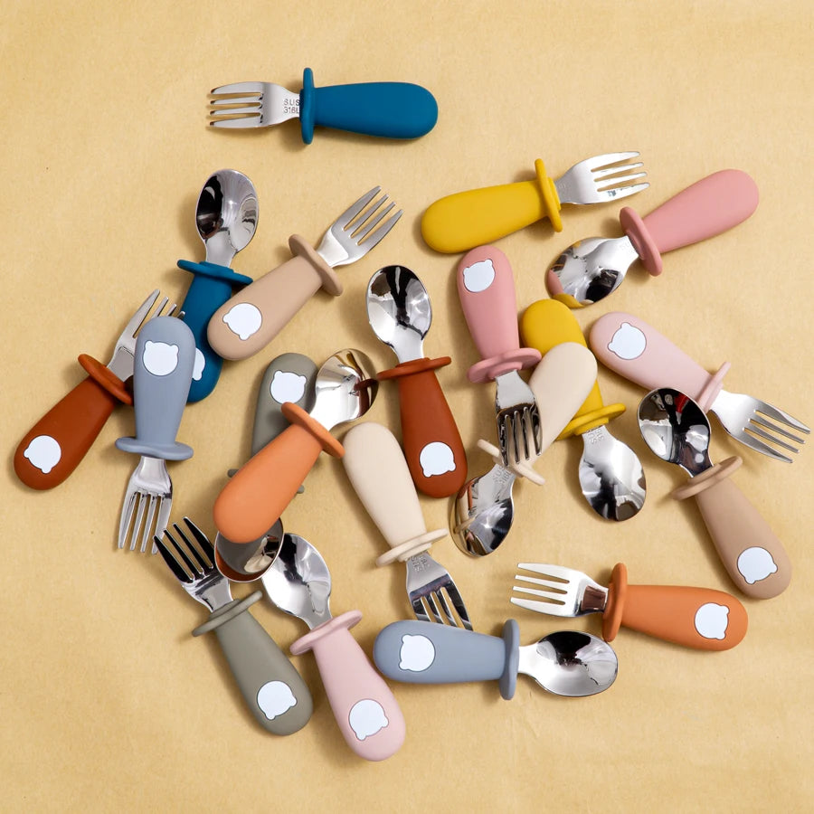 Cute Bear Baby Spoon Fork Set - infant2eleven
