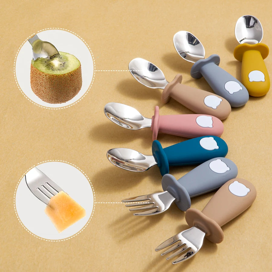 Cute Bear Baby Spoon Fork Set - infant2eleven