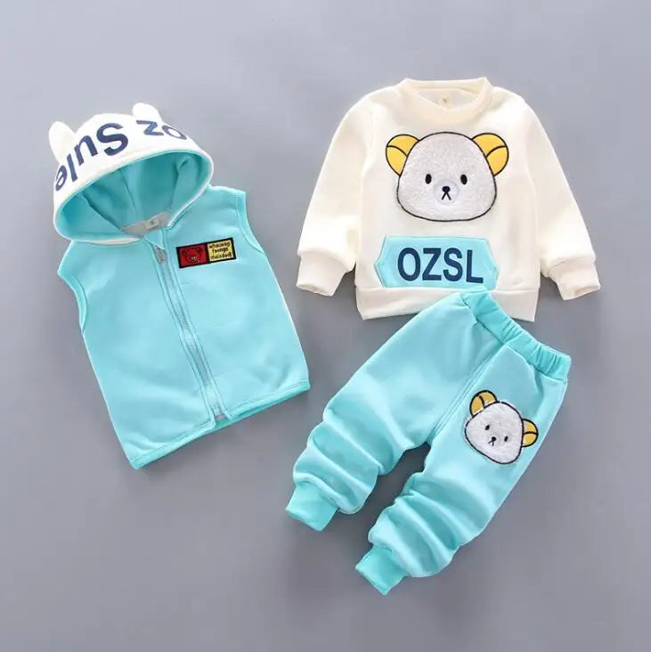 Kids Warm Fleece 3PCS Outfit ( With Characters ) - infant2eleven