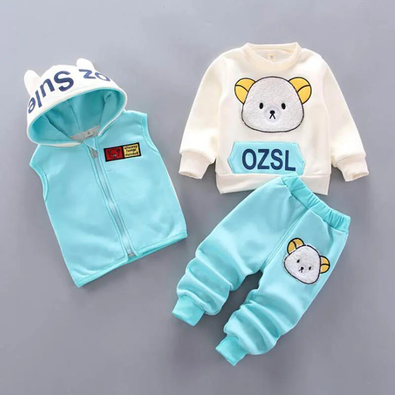 Kids Warm Fleece 3PCS Outfit ( With Characters ) - infant2eleven