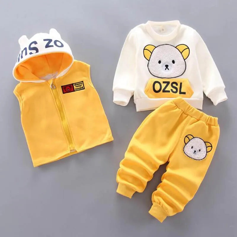 Kids Warm Fleece 3PCS Outfit ( With Characters ) - infant2eleven