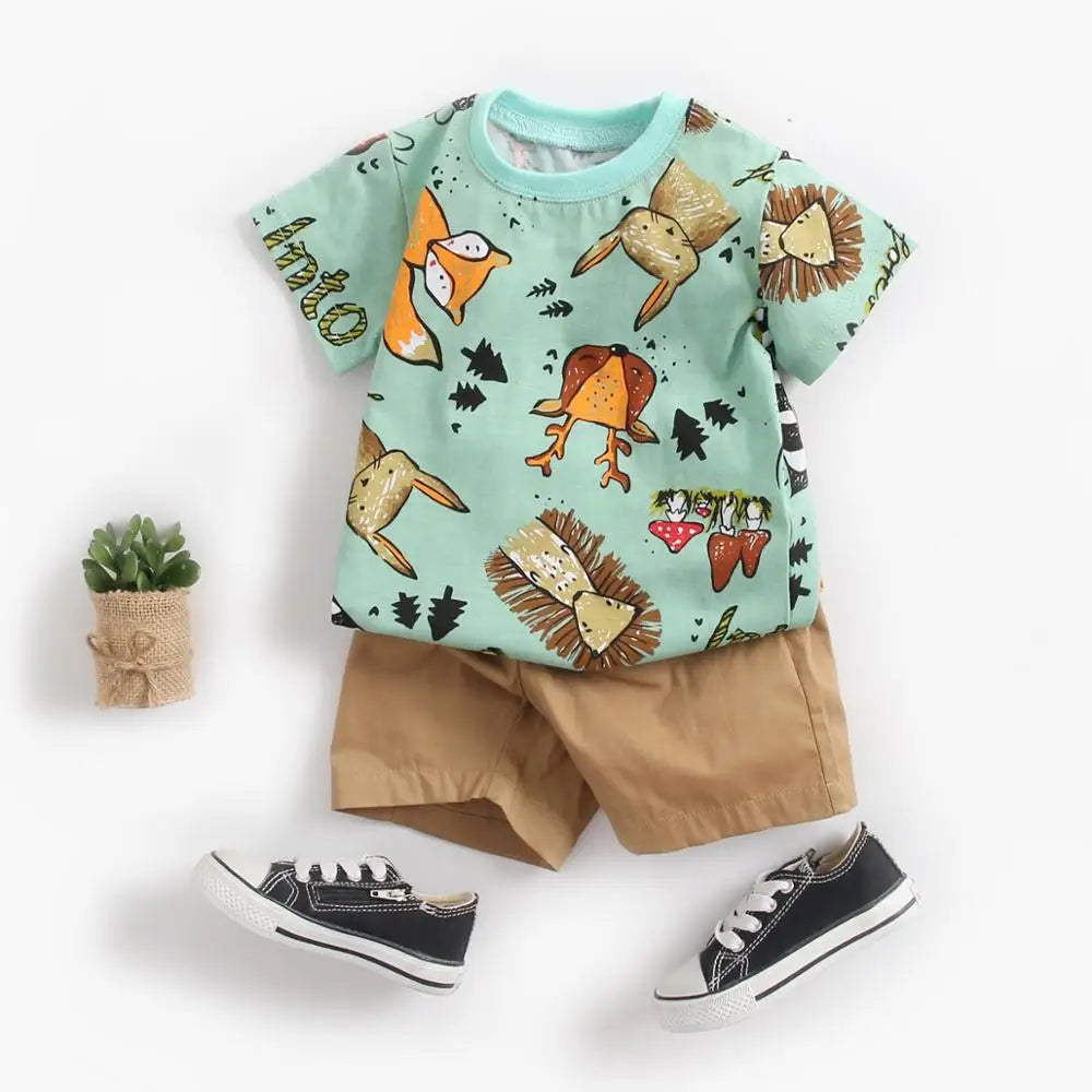 Summer Cartoon Boys T-Shirt Set - infant2eleven