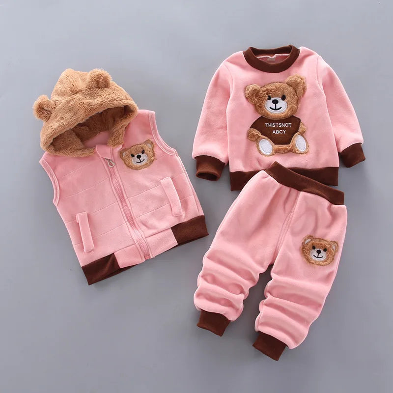 Kids Warm Fleece 3PCS Outfit ( With Characters ) - infant2eleven