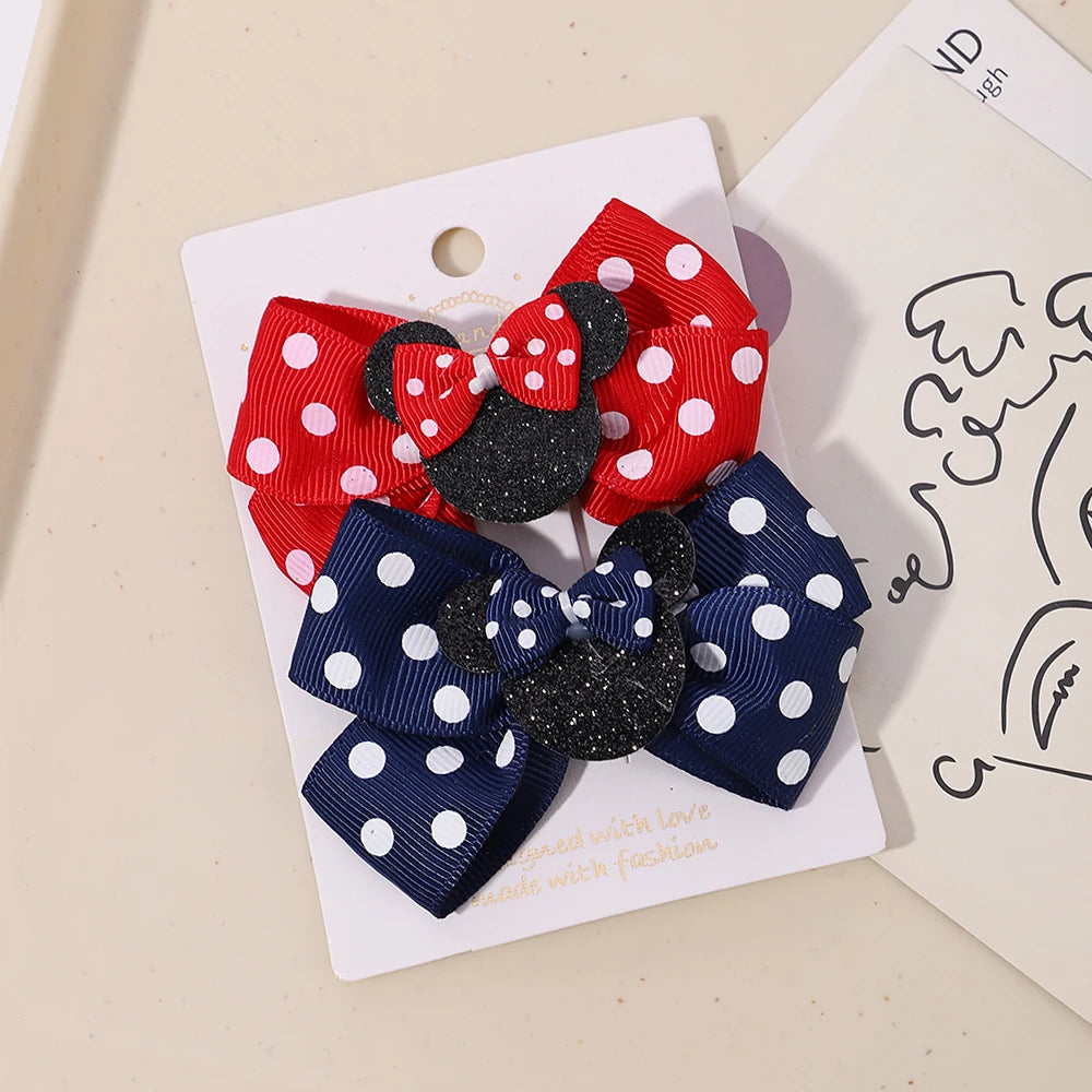 Polka Dot Bow Hair Clips - infant2eleven
