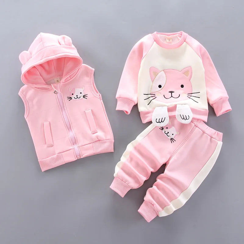 Kids Warm Fleece 3PCS Outfit ( With Characters ) - infant2eleven