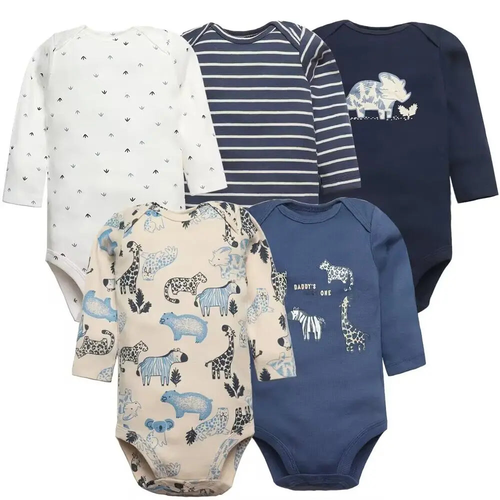 100% Cotton Newborn Cartoon Jumpsuits (5 Piece ) - infant2eleven