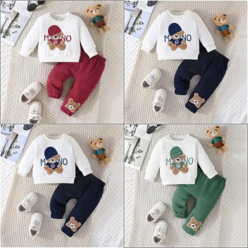 Winter Embroidered Cartoon Long Sleeve Two Piece Set - infant2eleven
