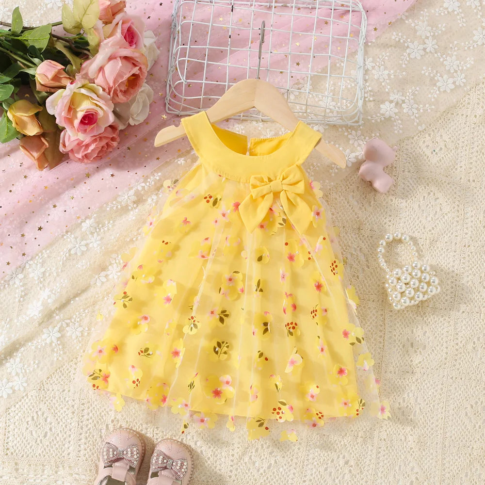 Summer Flower Bow Princess Dress - infant2eleven