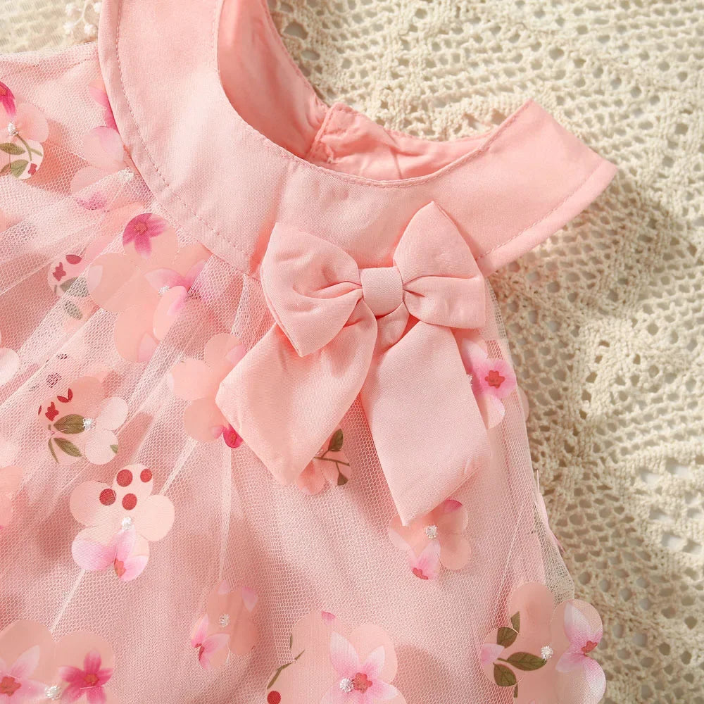 Summer Flower Bow Princess Dress - infant2eleven