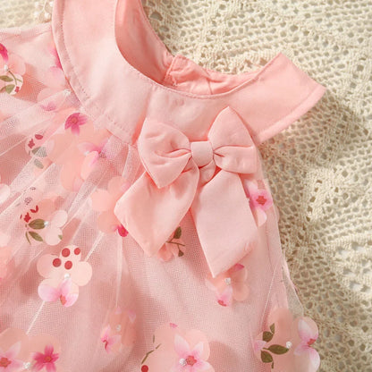 Summer Flower Bow Princess Dress - infant2eleven