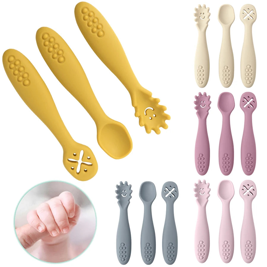 3PCS Baby Silicone Spoon Set - infant2eleven
