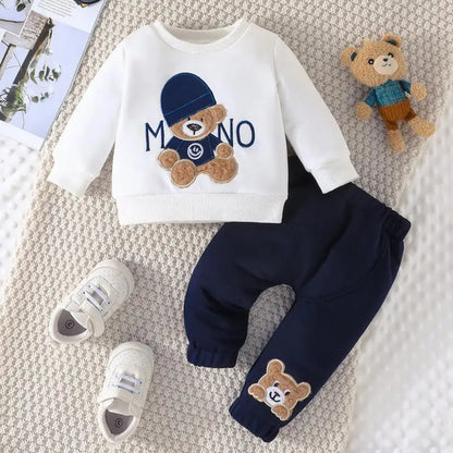 Winter Embroidered Cartoon Long Sleeve Two Piece Set - infant2eleven