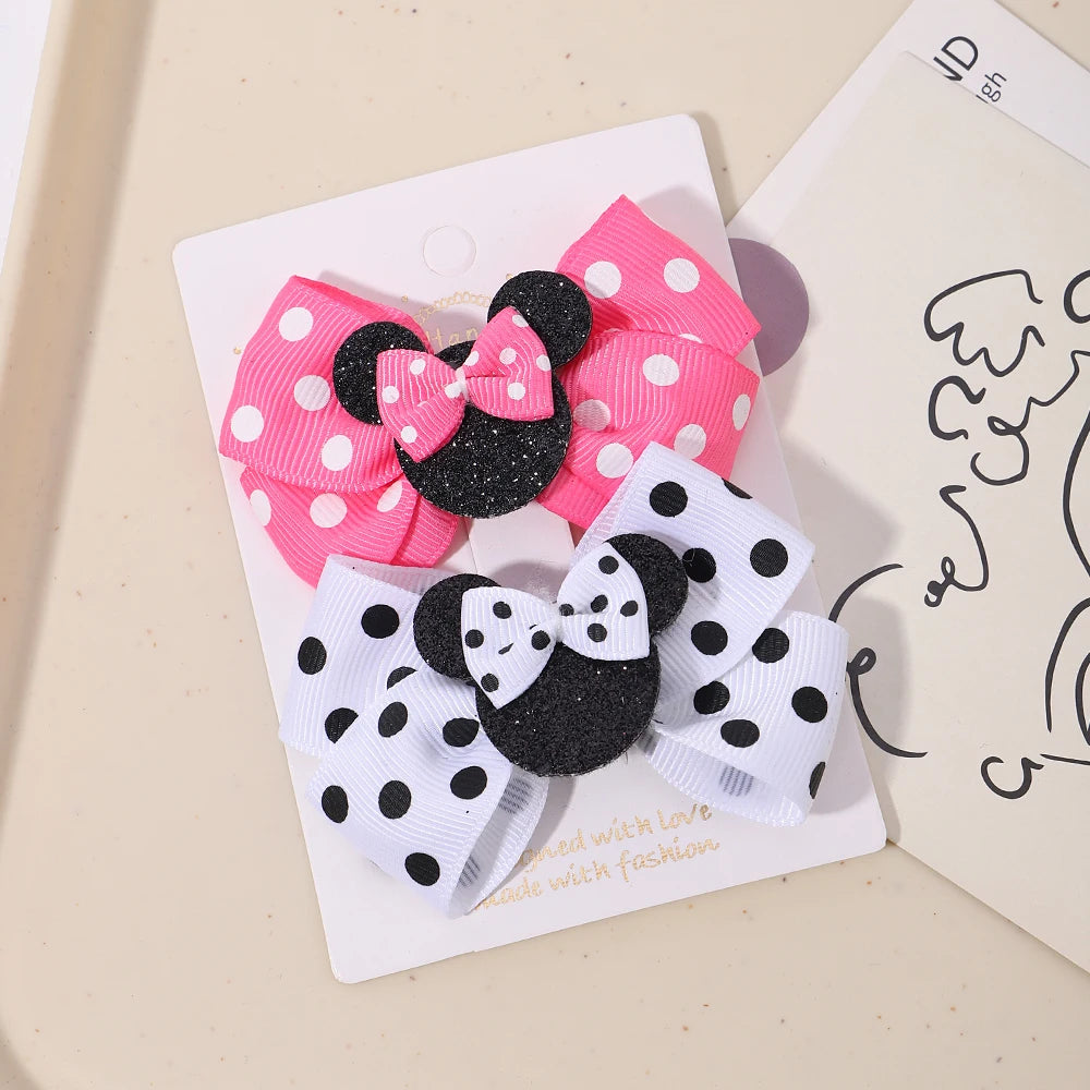 Polka Dot Bow Hair Clips - infant2eleven