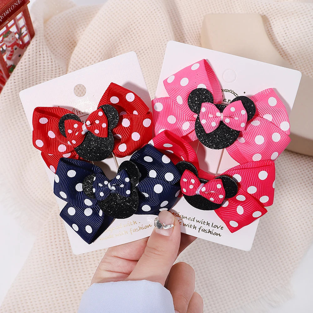 Polka Dot Bow Hair Clips - infant2eleven