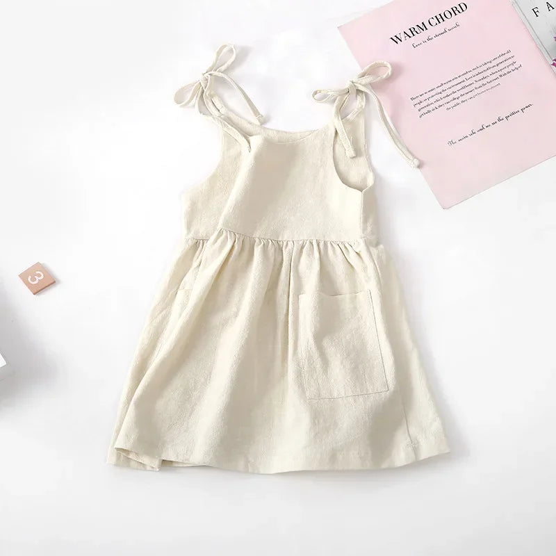 Summer Toddler Solid Cotton Sleeveless Dress - infant2eleven