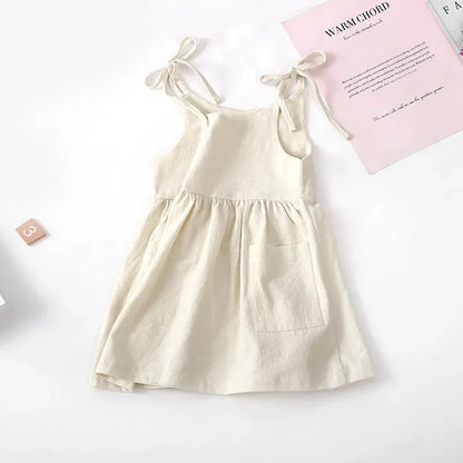 Summer Toddler Solid Cotton Sleeveless Dress - infant2eleven
