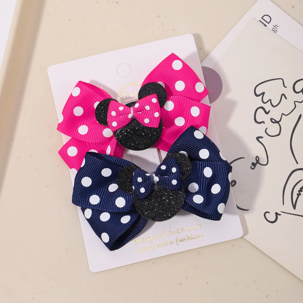 Polka Dot Bow Hair Clips - infant2eleven