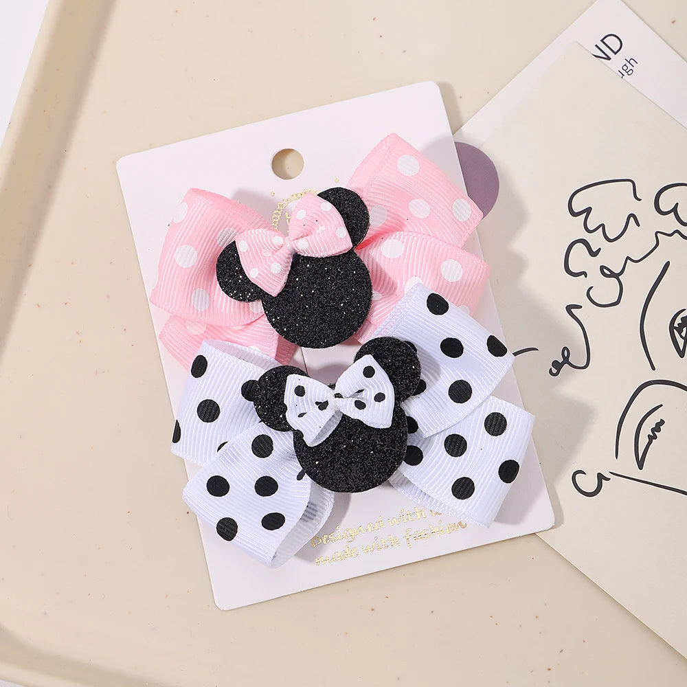 Polka Dot Bow Hair Clips - infant2eleven