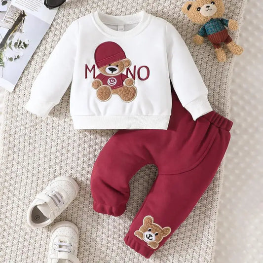 Winter Embroidered Cartoon Long Sleeve Two Piece Set - infant2eleven