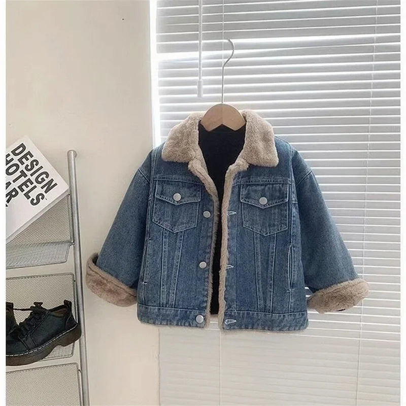 Children Warm Padded Denim Jacket - infant2eleven