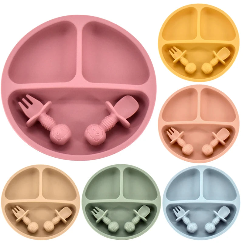 Cute Silicone Baby Plate Set - infant2eleven