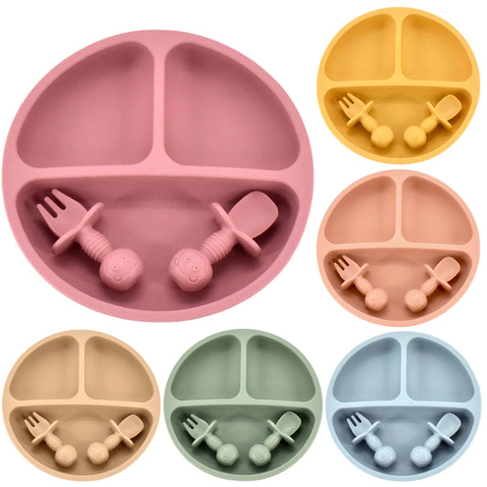 Cute Silicone Baby Plate Set - infant2eleven