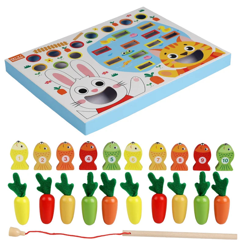 Montessori Pull Carrot Fishing Simulated Feeding Game Set - infant2eleven