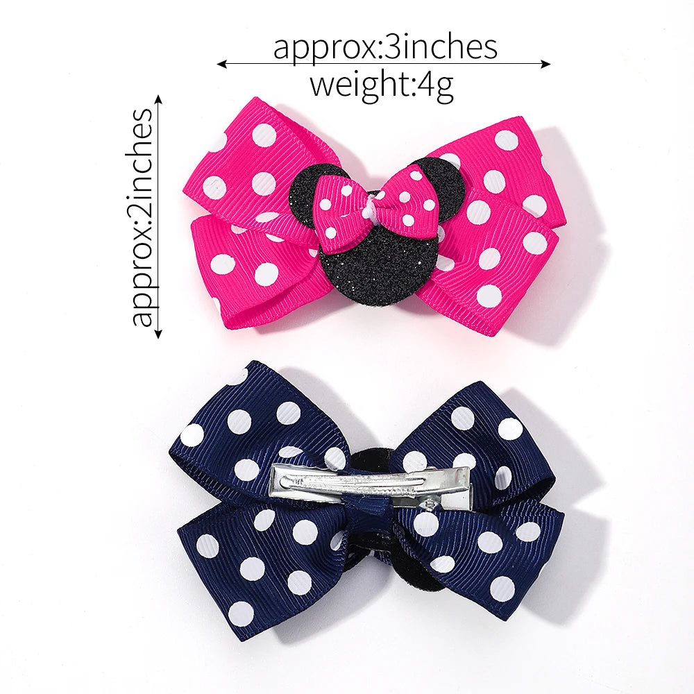 Polka Dot Bow Hair Clips - infant2eleven