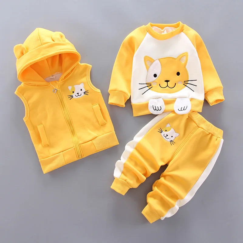 Kids Warm Fleece 3PCS Outfit ( With Characters ) - infant2eleven