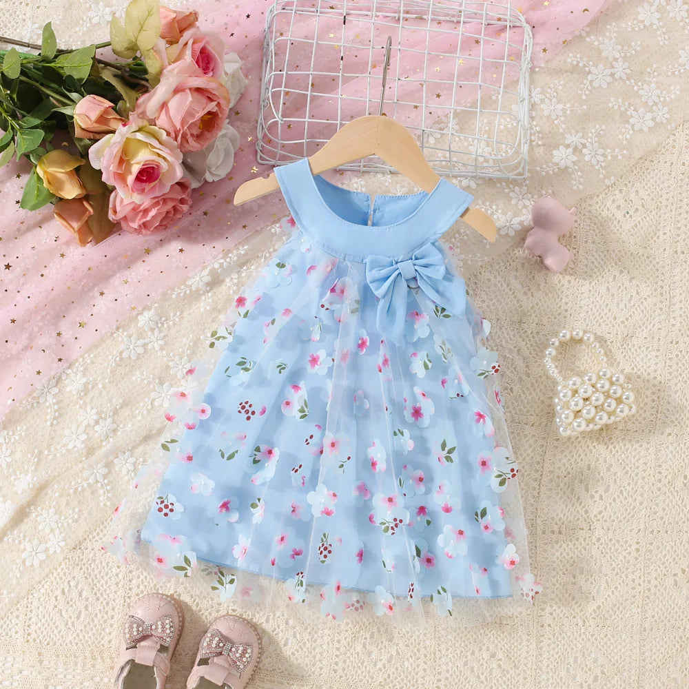 Summer Flower Bow Princess Dress - infant2eleven