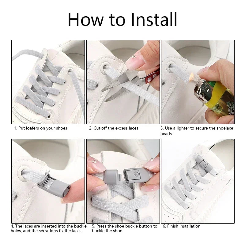 No Tie Press Lock Shoelaces - infant2eleven