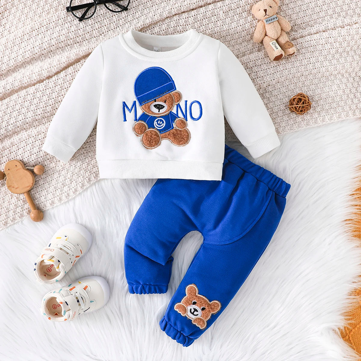Cartoon Bear Long Sleeve Outfit ( Infant/Toddler) - infant2eleven