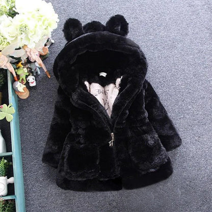 Winter Fleece Luxury Bunny Ears Fur Coats - infant2eleven