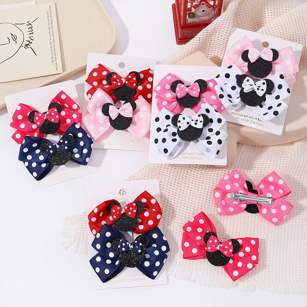 Polka Dot Bow Hair Clips - infant2eleven