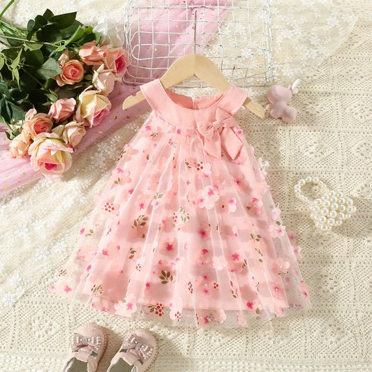 Summer Flower Bow Princess Dress - infant2eleven