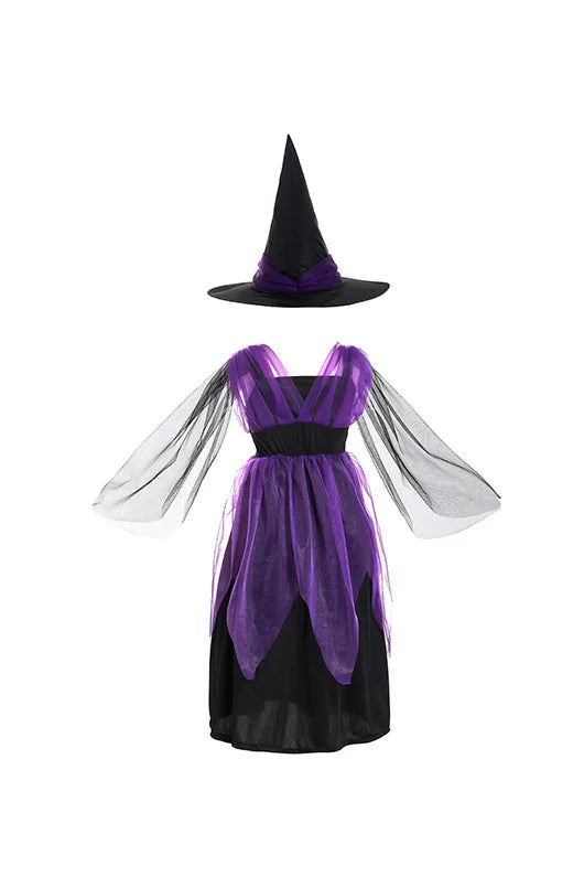 Girls Halloween Fantasy Vampire Costume (Long Tutu Gothic Dress) - infant2eleven