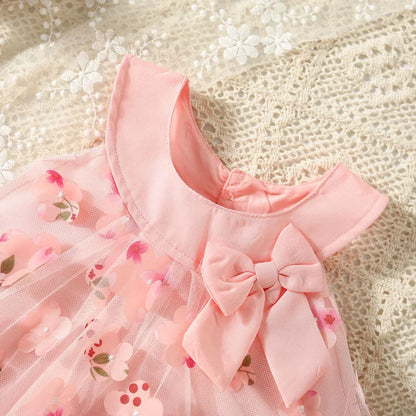 Summer Flower Bow Princess Dress - infant2eleven
