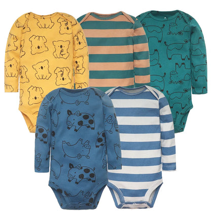 100% Cotton Newborn Cartoon Jumpsuits (5 Piece ) - infant2eleven