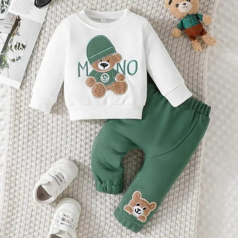 Winter Embroidered Cartoon Long Sleeve Two Piece Set - infant2eleven