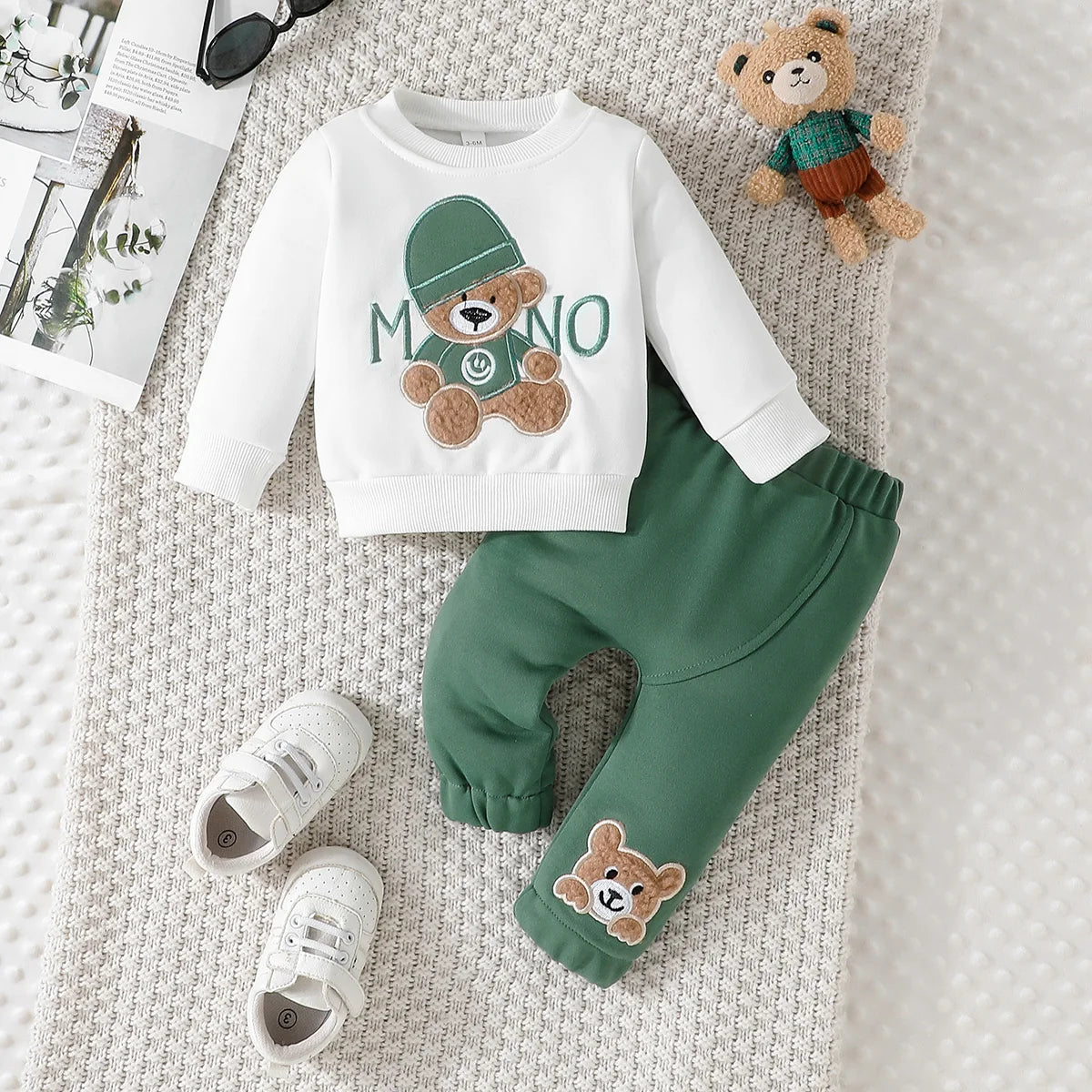Cartoon Bear Long Sleeve Outfit ( Infant/Toddler) - infant2eleven