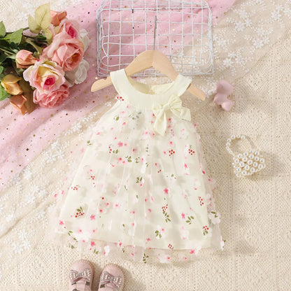 Summer Flower Bow Princess Dress - infant2eleven