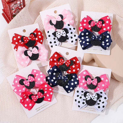 Polka Dot Bow Hair Clips - infant2eleven